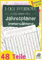 Vorschau - Mal- und Bastelvorlagen - Gemeinschaftsposter: riesiger Schuljahreskalender für die Klasse - Deckblatt