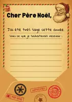 Aperçu - Feuilles d'exercices - Lettre au Père Noël – Modèle imprimable pour élèves - Page 1