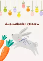 Vorschau - Mal- und Bastelvorlagen - Ausmalbilder für Ostern (Osterhasen und Ostereier) - Deckblatt