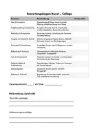 Vorschau - Lehrpläne/Lehrermaterial - Bewertungsbogen Kunst - Collage / Noten Kunstunterricht - Deckblatt