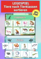 Vorschau - Arbeitsblätter - Tierklassen kennenlernen – Legespiel mit 96 Bildkarten für Kita, Vorschule und Grundschule - Deckblatt