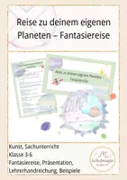 Vorschau - Stundenentwürfe - Planeten malen, Fantasiereise Kunst Sachunterricht - Deckblatt
