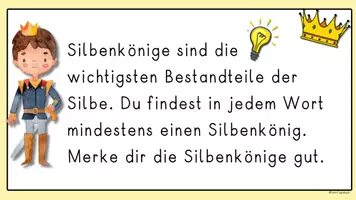 Vorschau - Stationenlernen - Tafelbilder DIN A4 und 16:9 Silbenkönige, Vokale, Königsbuchstaben. Digitale Tafel 1.Klasse - Seite 2