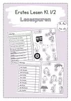 Vorschau - Arbeitsblätter - Lesespuren zweifach differenziert Ä, Äu, tz, ck - Deckblatt
