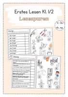 Vorschau - Arbeitsblätter - Lesespuren zweifach differenziert V, Qu, nk, ng - Deckblatt