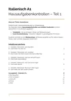 Vorschau - Stundenentwürfe - Italienisch A1 | Test/Hausaufgabe | Teil 1: Kennenlernen - Deckblatt