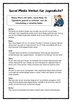 Vorschau - Stundenentwürfe - Social-Media-Verbot für Jugendliche? (Argumentation, Pro- und Contra-Argumente) - Seite 3