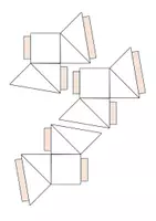 Vorschau - Mal- und Bastelvorlagen - Bastelbogen_Wuerfel_aus_drei_Pyramiden_mit_gleicher_Kantenlaenge_zusammen_setzen - Seite 1