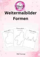 Vorschau - Arbeitsblätter - 16x Weitermalbilder für Vertretungsstunden -Formen - Deckblatt