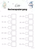 Vorschau - Arbeitsblätter - Rechenspaziergang Winter - Zehnerzahlen - Seite 1