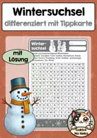 Vorschau - Arbeitsblätter - Wörtersuchsel Winter - sofort einsatzbereit - Deckblatt