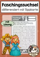 Vorschau - Arbeitsblätter - Wörtersuchsel Fasching - sofort einsatzbereit - Deckblatt