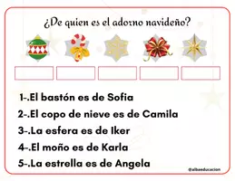 Vista previa - Tarjetas / Manipulativos - ¿De quien es el adorno navideño - página 3