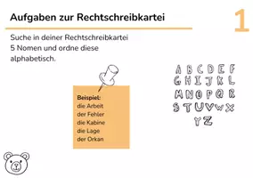 Vorschau - Arbeitsblätter - Aufgaben zur Rechtschreibkartei - Seite 1