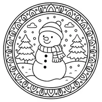 Vorschau - Mal- und Bastelvorlagen - Mandala Schneemann - Seite 1