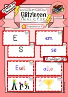 Vorschau - Präsentationen/Tafelbilder - Blitzlesen I Klasse 1 I animierte Präsentation (5) I Grundschrift - Deckblatt