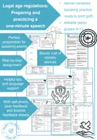 Vorschau - Arbeitsblätter - Growing up: Legal age limits: Preparing, practicing and holding a one-minute speech - Deckblatt
