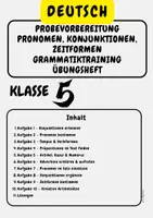 Vorschau - Arbeitsblätter - Grammatiktraining & Probevorbereitung: Pronomen, Konjunktionen, Zeitformen Klasse 5 - Deckblatt