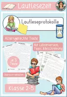 Vorschau - Arbeitsblätter - Lautleseprotokolle - Ermittlung Lesegeschwindigkeit Lesetandem - Deckblatt