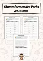 Vorschau - Arbeitsblätter - Stammformen des Verbs - Arbeitsblatt - Deckblatt