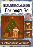 Vorschau - Anderer Materialtyp - Eulenklasse Feriengrüße Weihnachten - Deckblatt