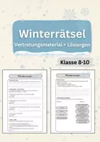 Vorschau - Arbeitsblätter - Winterrätsel – Vertretungsmaterial & Denkaufgaben | Deutsch/Allgemein | Klasse 8–10 - Deckblatt