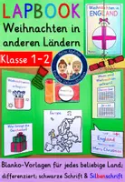 Vorschau - Unterrichtsreihen - LAPBOOK Klasse 1-2 Weihnachten in anderen Ländern (Blanko-Vorlagen für jedes beliebige Land) - Deckblatt