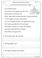 Vorschau - Arbeitsblätter - Leseverständnis Weihnachtsgeschichten mit Fragen, differenziert, Klasse 2, 3, 4 - Seite 1