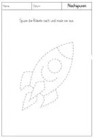 Vorschau - Arbeitsblätter - Graphomotorik / Schwungübungen - Weltall - Vorschule / 1. Klasse - Seite 3