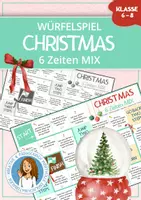 Vorschau - Arbeitsblätter - 6 ZEITEN MIX | 🎄🎲 Weihnachten/Christmas - Würfelspiel - Deckblatt