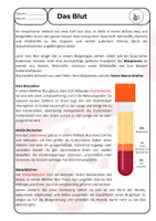 Vorschau - Arbeitsblätter - Das Blut und seine Bestandteile - Deckblatt