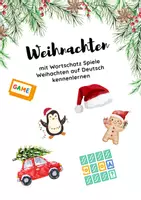 Vorschau - Bildkarten - Zwei Weihnachts-Wortschatzspiele auf Deutsch - Deckblatt