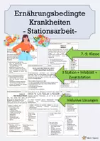 Vorschau - Arbeitsblätter - Ernährungsbedingte Krankheiten - Stationsarbeit - Deckblatt