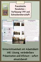 Vorschau - Stundenentwürfe - Französische Revolution - Verfassung 1791 und Schreckensherrschaft - Deckblatt