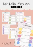 Vorschau - Fördermaterial/Inklusion - Individuelles Wochenziel - Kärtchen - Deckblatt