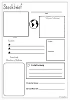 Vorschau - Arbeitsblätter - Tier- Steckbrief Vorlage - Deckblatt