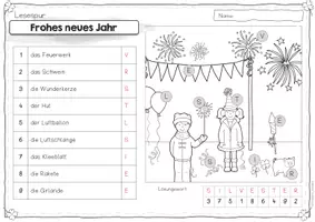 Vorschau - Arbeitsblätter - Lesespur Silvester & Neujahr | Lesetraining, Leseförderung, DaZ, Lesen Deutsch 1./2. Klasse | mit Lösung - Seite 2