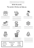 Vorschau - Arbeitsblätter - Englisch Christmas vocabulary- Weihnachten - Deckblatt