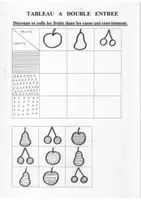 Aperçu - Feuilles d'exercices - Tableaux à double entrée (maternelle, CP, inclusion) - Page de couverture