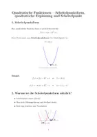 Vorschau - Merkblätter - Quadratische Funktionen - Scheitelpunktform anwenden - Seite 1