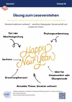 Vorschau - Arbeitsblätter - Prüfungsvorbereitung Leseverstehen - Silvester - Deckblatt