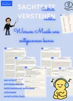 Vorschau - Arbeitsblätter - Sachtext Musik – Warum Musik uns entspannt (mit Differenzierung) - Deckblatt