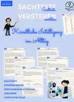 Vorschau - Arbeitsblätter - Sachtext KI – Künstliche Intelligenz im Alltag (mit Differenzierung & Wortlisten) - Deckblatt
