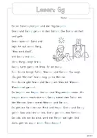 Vorschau - Arbeitsblätter - 10 Minuten Lesen: G - Im Garten (1. Klasse) Niko - Seite 1