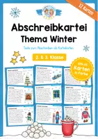 Vorschau - Arbeitsblätter - Karteikarten: 12 Abschreibtexte zum Winter - Deckblatt