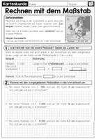 Vorschau - Arbeitsblätter - KARTENKUNDE - Rechnen mit dem Maßstab (2 Arbeitsblätter) - Seite 1