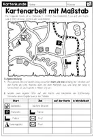Vorschau - Arbeitsblätter - KARTENKUNDE - Rechnen mit dem Maßstab (2 Arbeitsblätter) - Seite 2