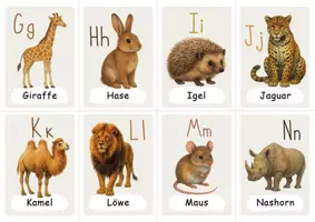 Vorschau - Bildkarten - 32 Buchstaben Karten ABC Tiere Laminiervorlage - Seite 2