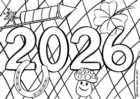 Vorschau - Spiele - Ausmalbilder "Gutes neues Jahr 2026" / Silvester / Feriengruss - Seite 3