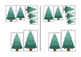 Aperçu - Feuilles d'exercices - Range les 7 sapins du plus petit au plus grand - Page de couverture